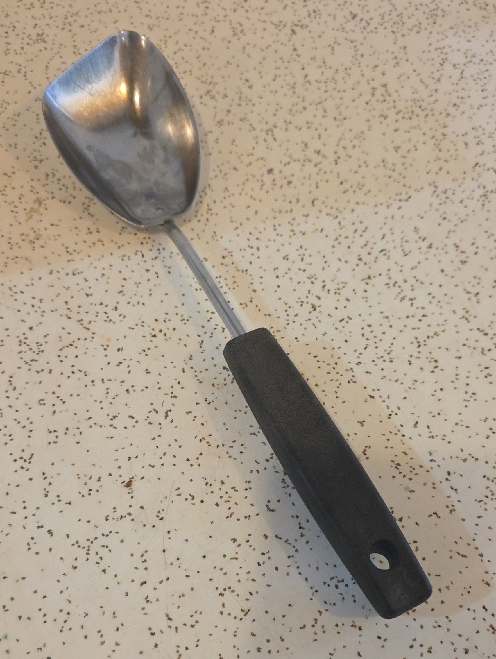 Foley Vintage Stainless Steel Ice Cream Scoop with Black Handle 10.5"